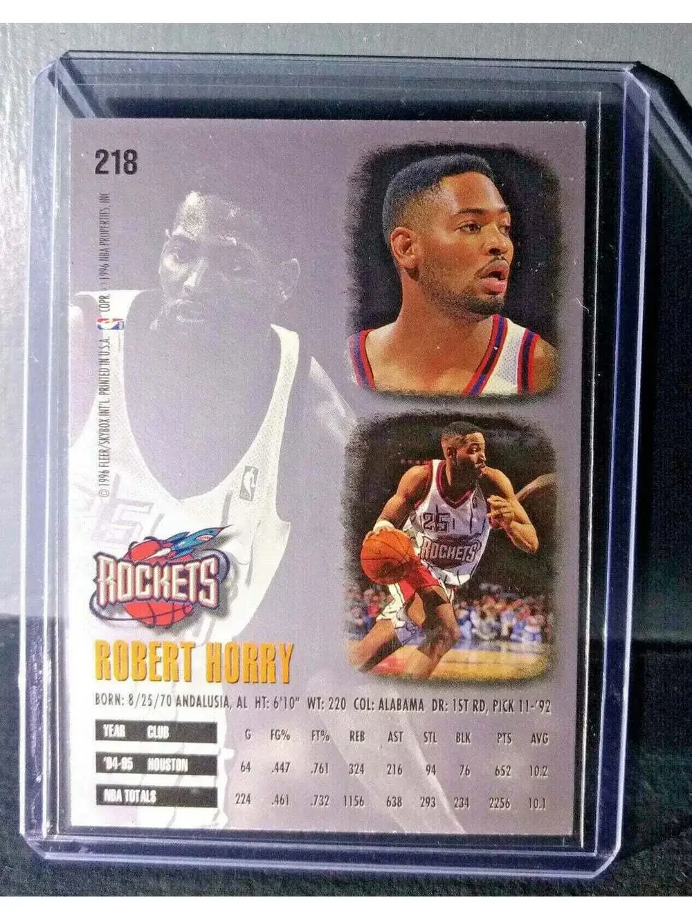 1995-96 Robert Horry #218 Basketball Card